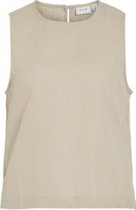 VILA Bluse mit Rundhals Ärmellos Leinenoptik  Größe: 36