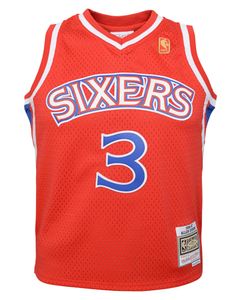 Mitchell & Ness - NBA Philadelphia 76ers Kinder Swingman Jersey Road Iverson Tank Top : Rot L (160-170cm) Farbe: Rot Größe: L (160-170cm)