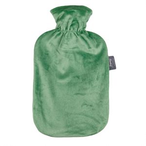 Fashy Wärmflasche 2,0L mit Flauschbezug grün