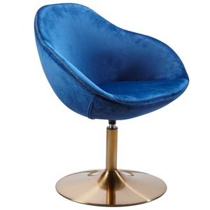 Lounge Chair SARIN Velvet Blue / Gold 70x79x70 cm Design
