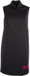 Versace D2HZA403 JEANS Couture Kleid schwarz mit hohem Kragen 40
