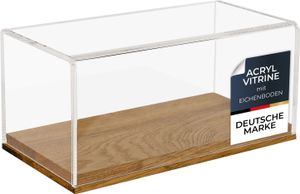 HMF 46871 Acryl Vitrine mit Holzsockel für Modellautos, 24 x 12 x 11 cm