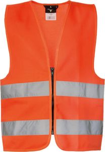 Korntex KWRX | Kinder Safety Vest for Kids with Zipper EN1150 - Farbe: Signal Orange - Größe: XS (3-6 Jahre)