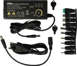 vhbw Universal Netzteil für Elektrogeräte - AC/DC Netzadapter mit 10 Steckern, Micro USB, USB C, diverse Rundstecker, 200 cm, 5-24 V, 0,1-2,5 A