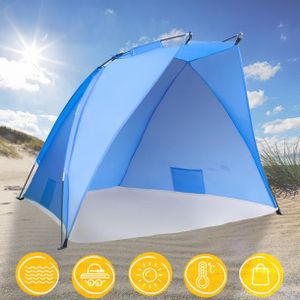 TRESKO Strandmuschel Pop Up Strandzelt Sonnenschutz Windschutz Zelt Sichtschutz XXL