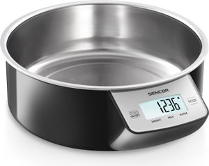 SENCOR SKS 4030BK Kuchyňská váha, váživost 5 kg, nerezová vyjímatelná miska, velký LCD displej, dotykové ovládací, černá
