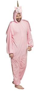 B88062-195 rosa Herren Einhorn Overall-Kostüm bis max.195 cm Körpergröße