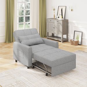 Bealife Einzelsofa-3 in 1 Sofa mit Schlaffunktion-Verstellbarer Schlafsessel mit Armlehnen und Seitentaschen-191x68x44cm