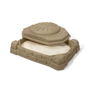 Step2 Naturally Playful Sandkasten mit Deckel | Kunststoff Sand Kasten mit Abdeckung für Kinder
