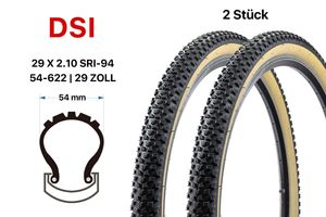 2 Stück 29 Zoll Fahrrad Reifen 54-622 MTB Classic 29x2.10 SET schwarz braun tire SRI-94