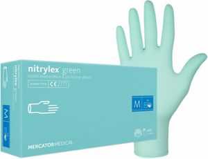 Mercator NITRYLEX medizinische Einweghandschuhe aus Nitril grün - 100 Stück, Größe S, M, L, XL RUKNIT_MERC_Z_M
