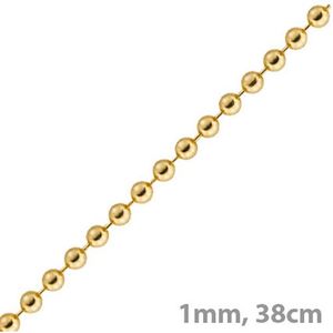 1mm Kette Goldkette Halskette Kugelkette aus 585 Gold Gelbgold 38cm Damen