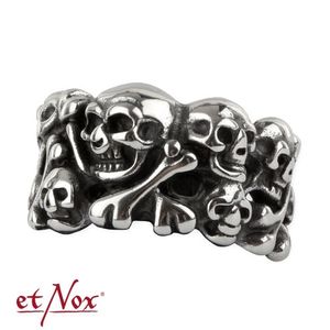 Totenkopf Ring Edelstahl etNox „Skulls“, Ringgröße:59 (18.8 mm Ø)