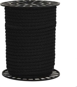 50m Polypropylen-Seil Ø 10mm auf Rolle Universalseil Kordel Schnur Farbwahl, Farbe:schwarz