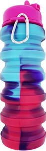 480 ml faltbare Silikon-Wasserflasche, auslaufsicher, tragbar, leicht, für Outdoor-Radfahren, Fitnessstudio, Fitness, Sport, Reisen, Camouflage, faltbarer Trinkbecher