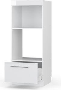 Vicco Mikrowellenschrank Fame-Line, 60 cm offen, Weiß Hochglanz/Weiß
