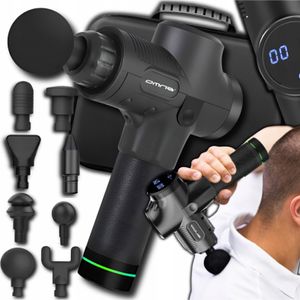 OMNA | Masážna pištoľ PRO - čierna - 8 nástavcov - výkonná a ergonomická - ideálna na regeneráciu svalov
