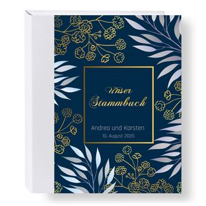 Stammbuch der Familie Leavs blau personalisierte Stammbücher A4 Familienstammbuch Trauung Stammbaum Hochzeits Eheurkunden Vintage Hochzeit Modern