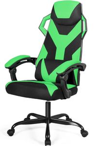COSTWAY Gaming Stuhl höhenverstellbar, Drehstuhl mit Rückenlehn kippbar von 90° bis 135°, Bürostuhl mit verstellbaren Armlehne, Gamingstuhl für Zuhause Büro (Grün)