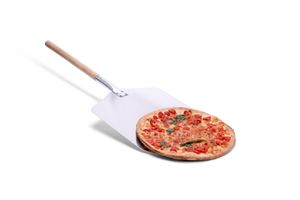 Round Pizzaschaufel Pizzaschieber Pizzaheber 43cm Brotschieber mit Holz Griff 