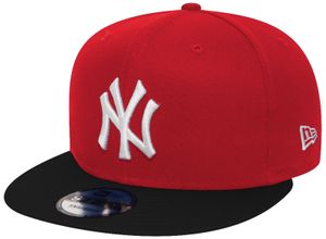 New Era Snapback Cap MLB Baumwolle Block NY Yankees Rot Schwarz, Cap:M/L