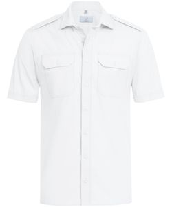 Greiff Corporate Wear SIMPLE Herren Pilothemd Kurzarm New-Kentkragen Regular Fit Baumwollmix ® Weiß 39/40