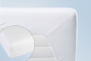 biberna wasserundurchlässiges Molton-Spannbettlaken Uni Weiß 160x200 cm