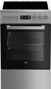 BEKO FSM57300GX - Voľne stojaci sporák - Nerezová oceľ - Otočné ovládanie - Dotykové ovládanie - Predná strana - Smalt - Sklokeramika