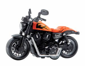 MOTORRAD Chopper mit Rückzug 9cm Modell Motorcycle Bike Spielzeug Kinder 05 (Orange)