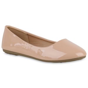 VAN HILL Damen Klassische Ballerinas Slippers Abend-Schuhe 840128, Farbe: Beige, Größe: 42