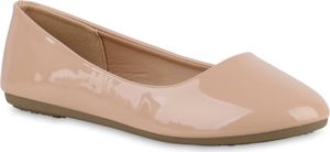 VAN HILL Damen Klassische Ballerinas Slippers Abend-Schuhe 840128, Farbe: Beige, Größe: 42