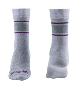 Bridgedale EVERYDAY Sock / Liner Merino Performance Damen - Small Lt Grey / Purple