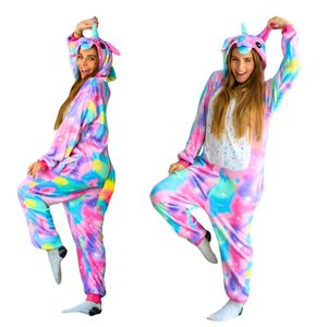 Onesie Kigurumi Pyjama Kostüm für Erwachsene Azur Einhorn M: 155-165cm