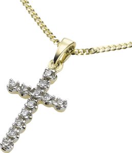 Diamonds by Ellen K. Halskette Gold 585 Kreuz mit 12x Diamant zus. 0,12ct.