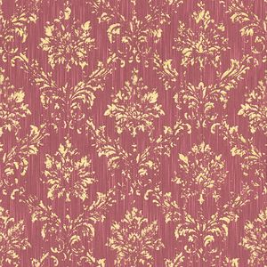 Barock Vliesvliestapete Profhome 306626-GU Textilvliestapete strukturiert mit Ornamenten glänzend rot gold 5,33 m2