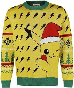 Difuzed - Strickpullover - Pokémon (Größe L) Weihnachtspullover Pullover Pikachu
