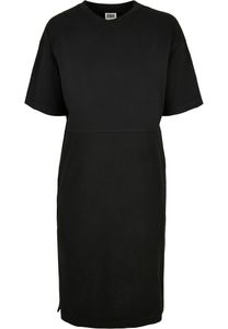 Urban Classics Damen Kleid Ladies Organic Oversized Slit Tee Dress Black-4XL