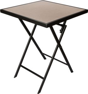 BRUBAKER Gartentisch Bergamo - 58 x 58 cm Balkontisch wetterfest - Metall Klapptisch - Campingtisch eckig mit Stein Optik für Balkon Terrasse, Beige BRUBAKER Gartentisch Bergamo - 58 x 58 cm Balkontisch wetterfest - Metall Klapptisch - Campingtisch eckig mit Stein Optik für Balkon Terrasse, Beige