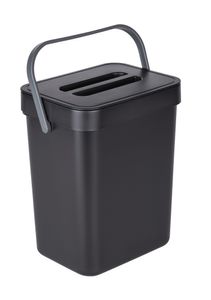 WENKO Abfalleimer Mülleimer Abfallsammler Bad WC Küche 5l schwarz Tago BO