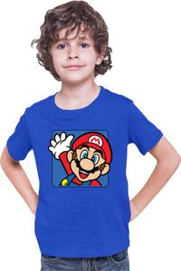 Mario High Five Kinder T-shirt Super Mario Luigi Bowser Nintendo, 5-6 Jahr - 116/Blau