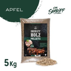 Moesta Hartholz-Pellets Sheriff Apfel 5 kg kräftiger Rauchgeschmack ideal für Geflügel und Schweinefleisch
