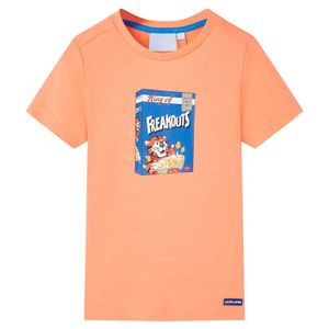 vidaXL Detské tričko s krátkym rukávom neónovo oranžové 140