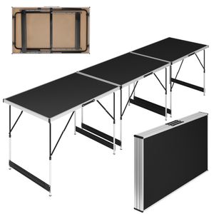 MIADOMODO® Klapptisch - 3er Set, 100x60 cm, Höhenverstellbar, Klappbar, Tragbar, Stabil, Leicht, Aluminium - Klapptisch, Campingtisch, Tapeziertisch