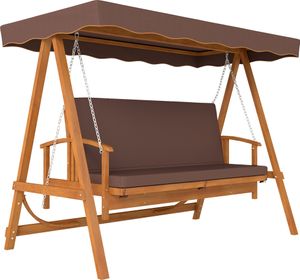 Outsunny 2 in 1 Hollywoodschaukel mit Liegefunktion, 3-Sitzer Gartenschaukel Outsunny 2 in 1 Hollywoodschaukel mit Liegefunktion, 3-Sitzer Gartenschaukel