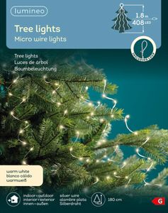 Lumineo Lichterkette TREE LIGHTS 408 LED 1,8 m warm weiß, Silberdraht