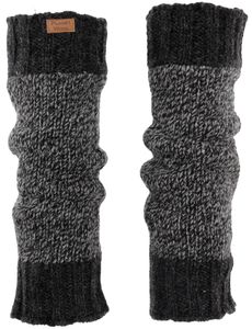 Wollstulpen aus Nepal, Beinstulpen aus Schurwolle Ton in Ton - Anthrazit/grau, Unisex, 42*13 cm, Socken & Beinstulpen