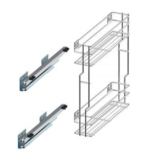Výsuvná spodní skříňka 2-úrovňová výsuvná kuchyňská linka Výsuvná skříňka se softclose pro skříňky: 150 mm - levá
