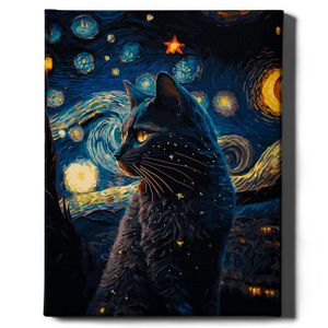 Oh Art! – Malen nach Zahlen Set Katze Kunst – 40x50cm, mit Holzrahmen und Pinseln DIY