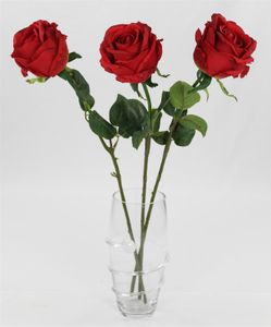 Kunstpflanze Rose - 3 Stück rot