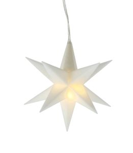 Weihnachtsstern Stern Deko Weihnachtsbeleuchtung Batterie Timer  Ø 11 cm Weiß
